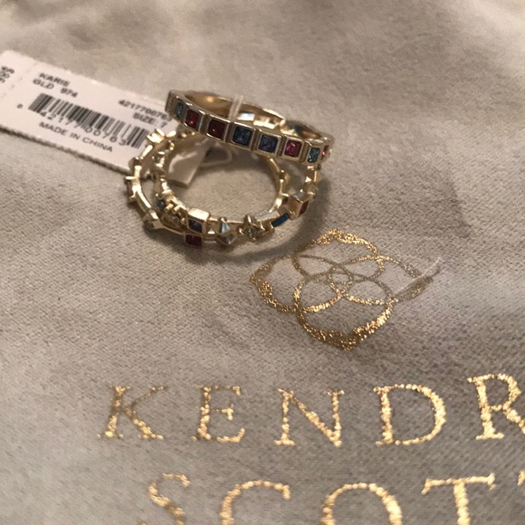 Kendra Scott Karis Gold Multi Stone  Stackable Rings - Picture 2 of 2